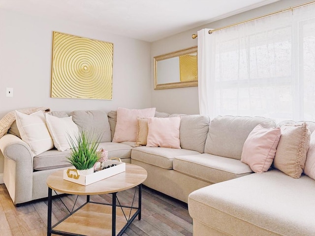 living room featuring light wood finished floors