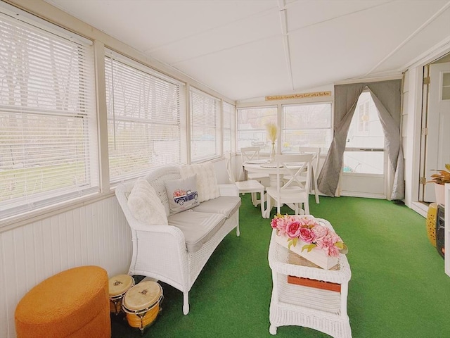 sunroom featuring carpet floors