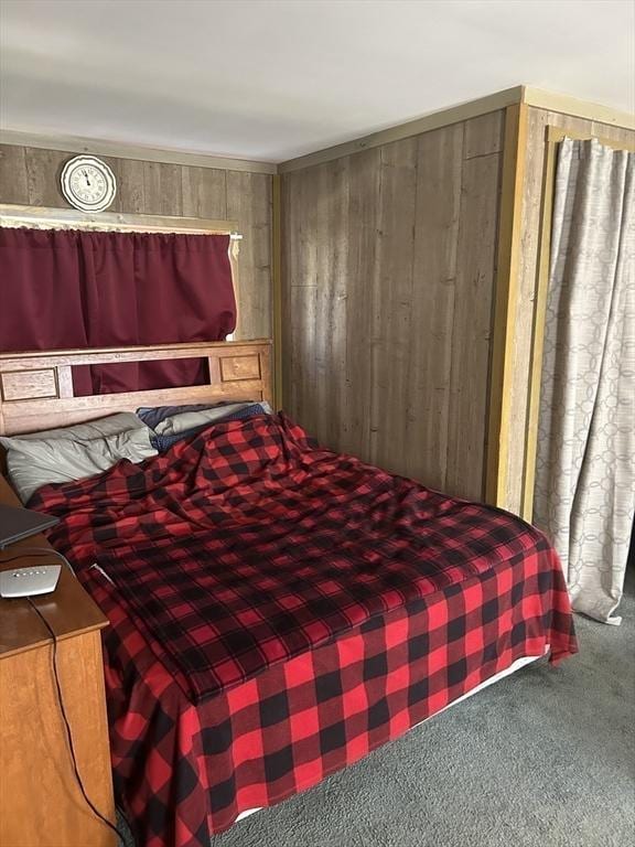 121 Kellogg St, Fall River, MA 02721 - carpeted bedroom with wooden walls