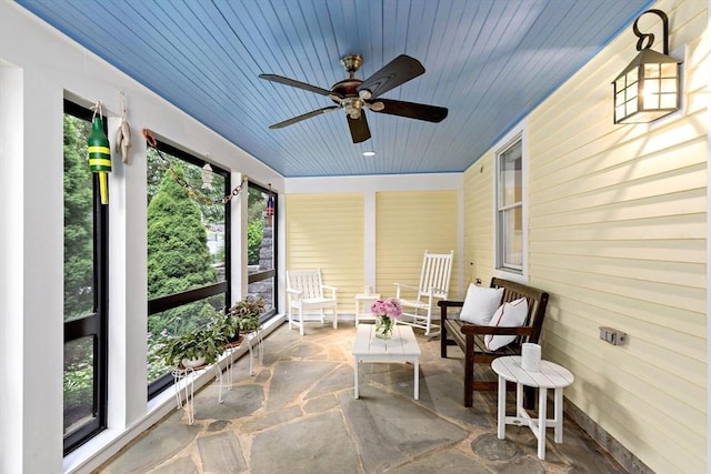 7 Lauras Ln, Marshfield, MA 02050 - sunroom featuring ceiling fan