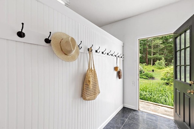 7 Lauras Ln, Marshfield, MA 02050 - mudroom with dark marble finish floors and baseboards