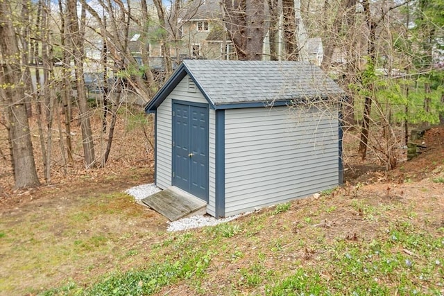 view of shed