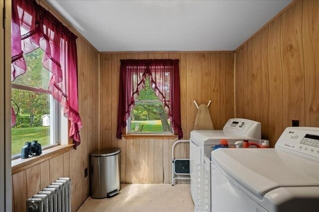 interior space featuring wood ceiling and wooden walls