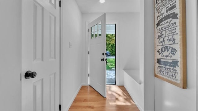 90 Fox Farms Rd, Northampton, MA 01062 - entrance foyer with healthy amount of natural light, light wood-style floors, and baseboards