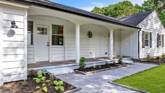 90 Fox Farms Rd, Northampton, MA 01062 - view of exterior entry with covered porch and a shingled roof