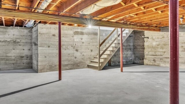 90 Fox Farms Rd, Northampton, MA 01062 - unfinished basement with stairs