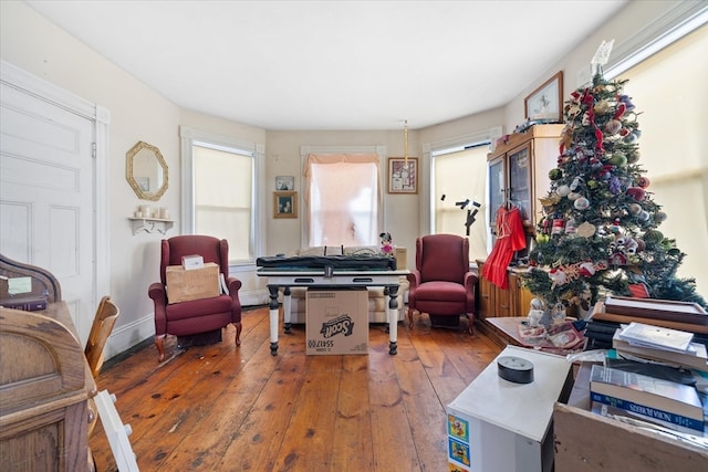 interior space with hardwood / wood-style floors