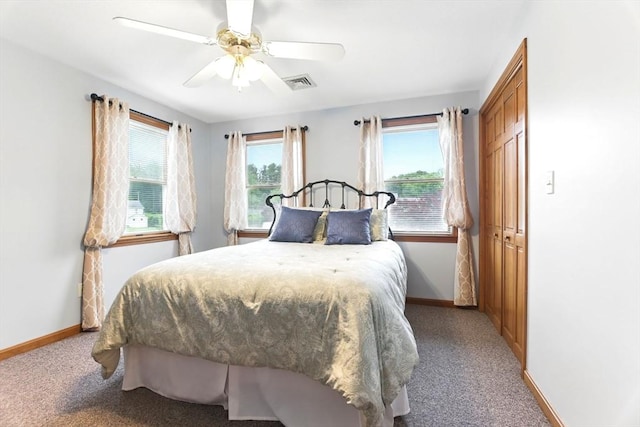 36 Apple Ridge Rd, West Springfield, MA 01089 - bedroom with light carpet, baseboards, a ceiling fan, and a closet