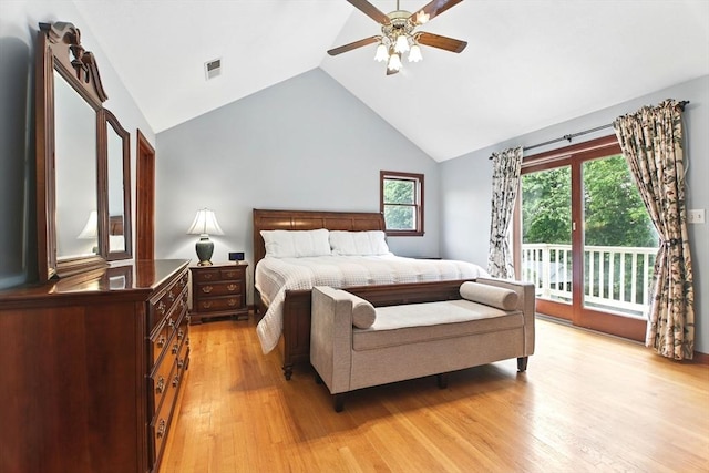 36 Apple Ridge Rd, West Springfield, MA 01089 - bedroom featuring access to exterior, light wood-style flooring, and high vaulted ceiling