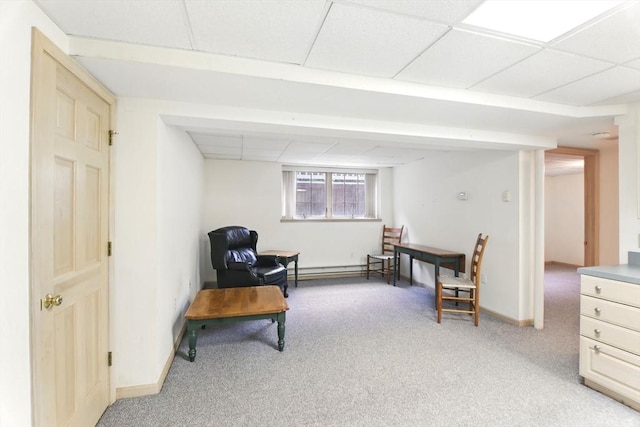 36 Apple Ridge Rd, West Springfield, MA 01089 - sitting room featuring light carpet, a paneled ceiling, and baseboards