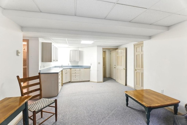 36 Apple Ridge Rd, West Springfield, MA 01089 - living room with a paneled ceiling and light colored carpet