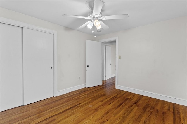 7 Burgess St, Methuen, MA 01844 - unfurnished bedroom featuring a closet, wood finished floors, and ceiling fan