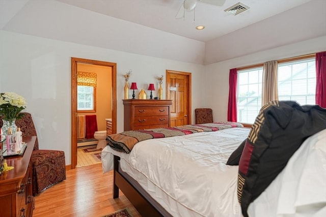 7 Chandler Way Unit 7, Northborough, MA 01532 - bedroom featuring multiple windows, light wood-type flooring, ensuite bath, recessed lighting, and ceiling fan