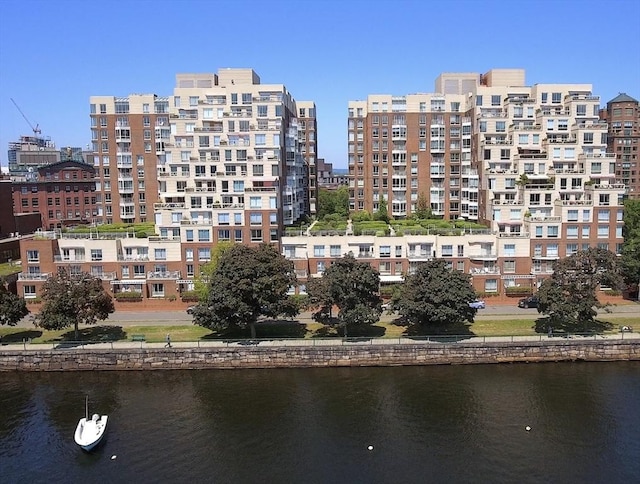 view of property with a water view