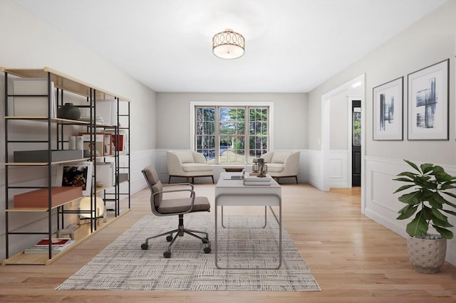 46 Mansfield Ave, Norton, MA 02766 - office area with wood finished floors and a wainscoted wall