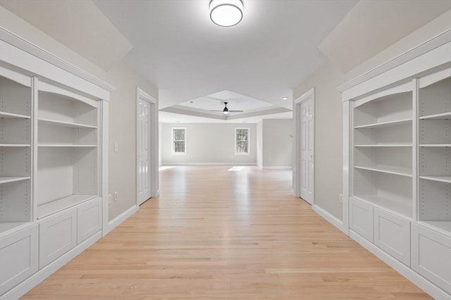 46 Mansfield Ave, Norton, MA 02766 - corridor with baseboards, light wood-type flooring, and a raised ceiling