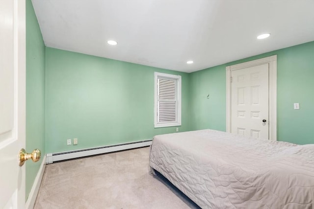 956 Bay Rd Unit 1, Hamilton, MA 01982 - bedroom with baseboard heating, carpet, baseboards, and recessed lighting