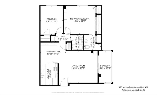 990 Massachusetts Ave Unit A37, Arlington, MA 02476 - view of floor plan / room layout