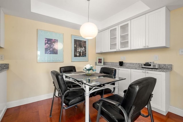 990 Massachusetts Ave Unit A37, Arlington, MA 02476 - dining room with dark wood finished floors and a tray ceiling