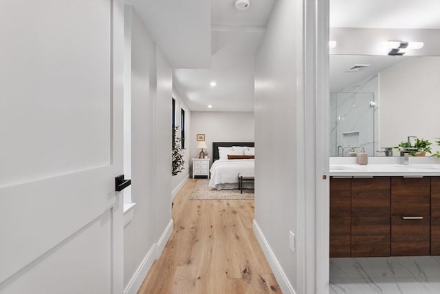 190 Salem St Unit 2, Boston, MA 02113 - hall featuring recessed lighting, baseboards, and light wood-style floors