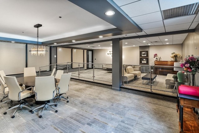 357 Commercial St Unit 219, Boston, MA 02109 - carpeted office space with recessed lighting and a chandelier