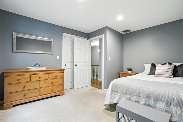 56 R F Higgins Dr, Norwell, MA 02061 - bedroom featuring light carpet, a closet, and recessed lighting