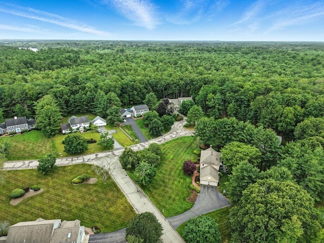 56 R F Higgins Dr, Norwell, MA 02061 - aerial view of property and surrounding area with a heavily wooded area