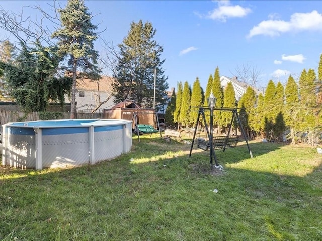 view of yard featuring a playground