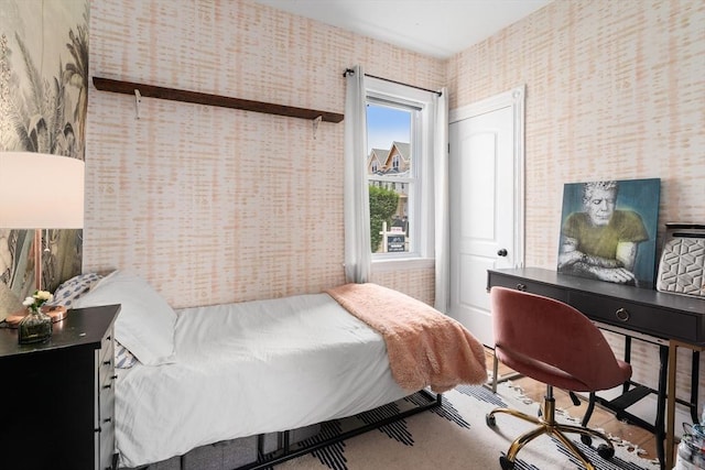 574 Ashmont St Unit 1, Boston, MA 02122 - bedroom with wallpapered walls and carpet floors