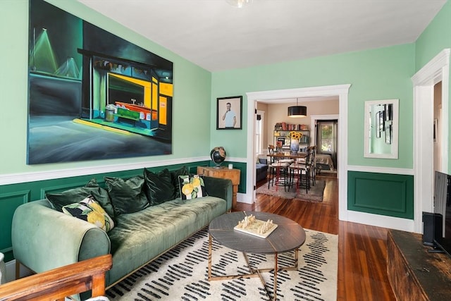 574 Ashmont St Unit 1, Boston, MA 02122 - living area featuring wood finished floors and wainscoting