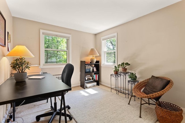 10 Girard Rd, Winchester, MA 01890 - office with plenty of natural light, baseboards, and carpet flooring