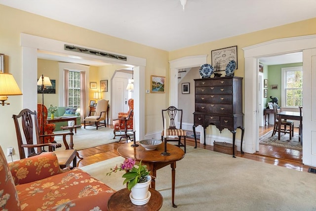 167 Bakerville, Dartmouth, MA 02748 - living area with hardwood / wood-style floors and baseboards