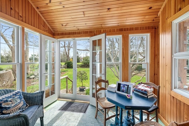 167 Bakerville, Dartmouth, MA 02748 - sunroom featuring french doors and vaulted ceiling