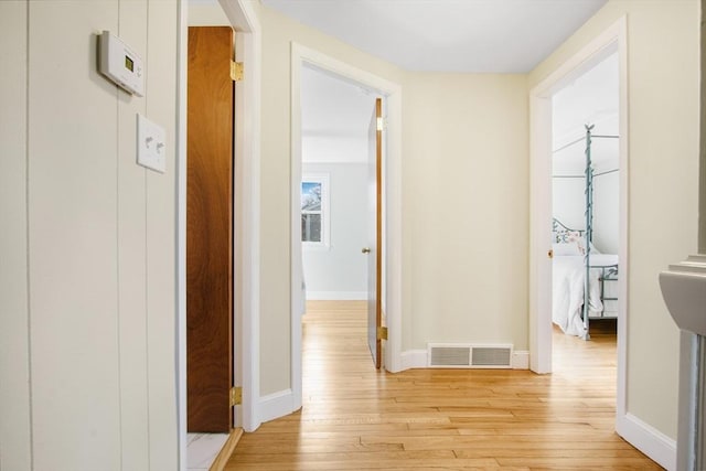 hall featuring light hardwood / wood-style floors