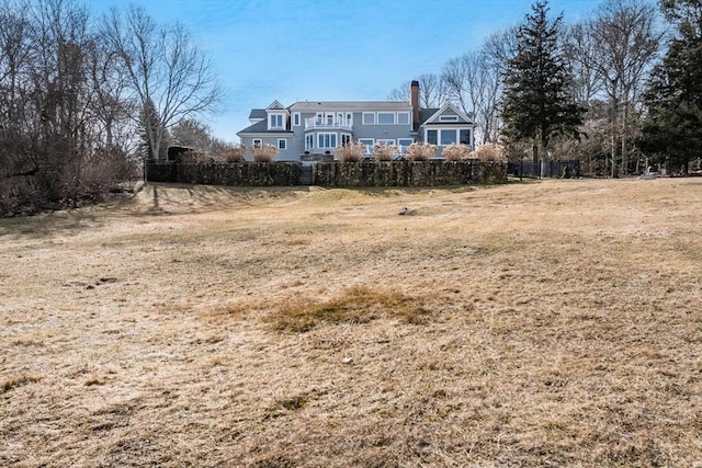 view of yard featuring fence