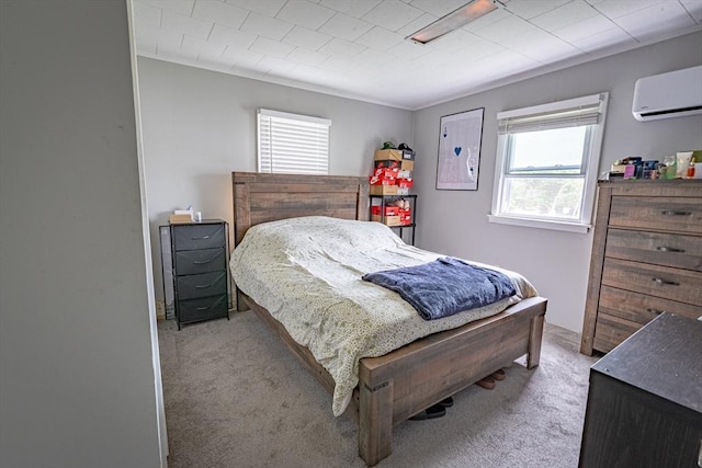 1001 Belleville Ave, New Bedford, MA 02745 - carpeted bedroom featuring multiple windows and a wall mounted air conditioner