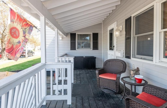 wooden deck with a porch