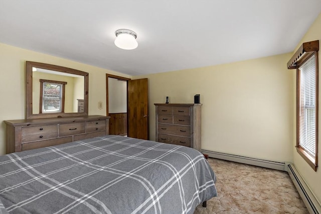 bedroom with baseboard heating