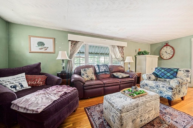 living area with wood finished floors