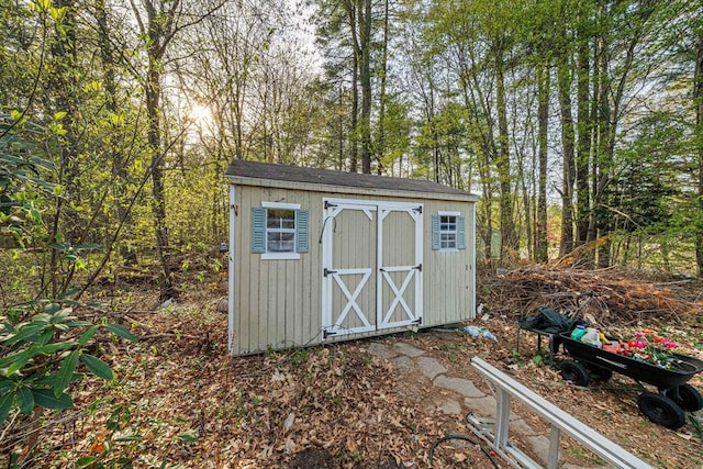 view of shed