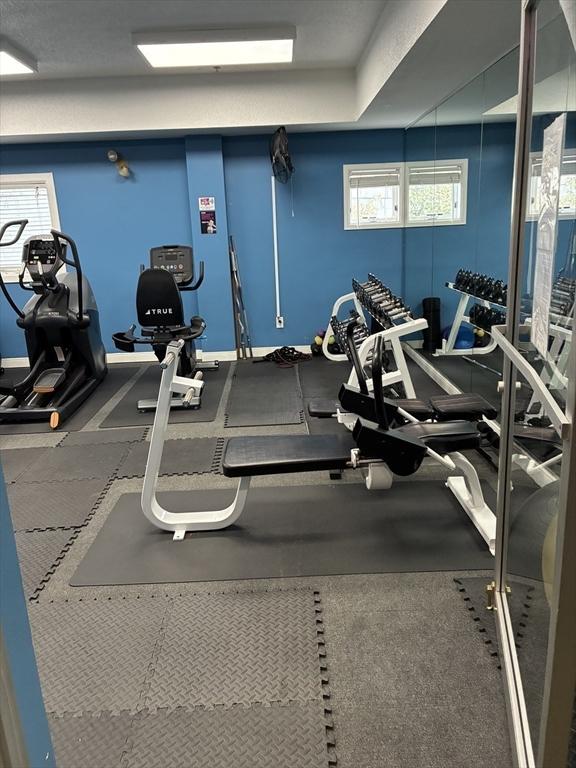 workout area with a healthy amount of sunlight