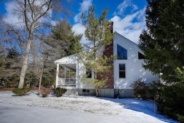 exterior space featuring covered porch