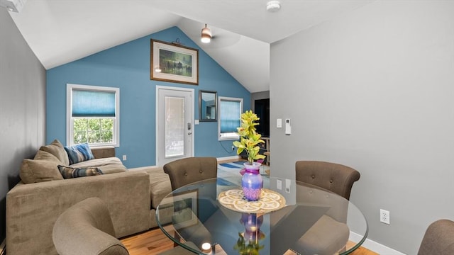 7 Grove St, Fairhaven, MA 02719 - dining room featuring lofted ceiling and wood finished floors