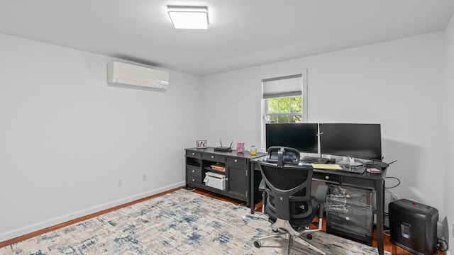 7 Grove St, Fairhaven, MA 02719 - home office featuring an AC wall unit and wood finished floors