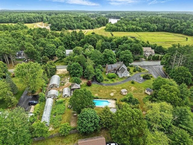 114 Center St, Carver, MA 02330 - aerial overview of property's location with a forest