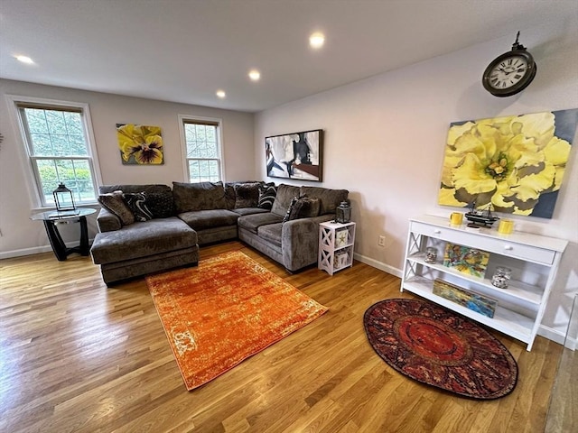 121 Camp St Unit 108, Yarmouth, MA 02673 - living room with wood finished floors, recessed lighting, and baseboards