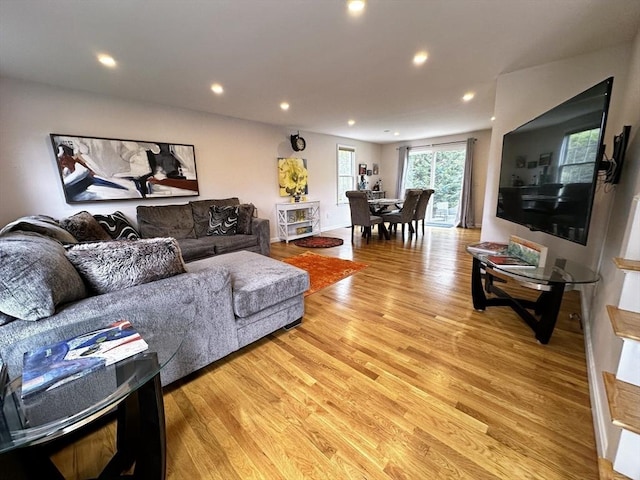 121 Camp St Unit 108, Yarmouth, MA 02673 - living room featuring light wood finished floors and recessed lighting