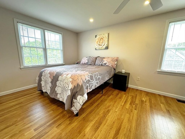 121 Camp St Unit 108, Yarmouth, MA 02673 - bedroom featuring wood finished floors, baseboards, ceiling fan, and recessed lighting