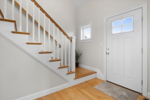 foyer featuring light hardwood / wood-style floors