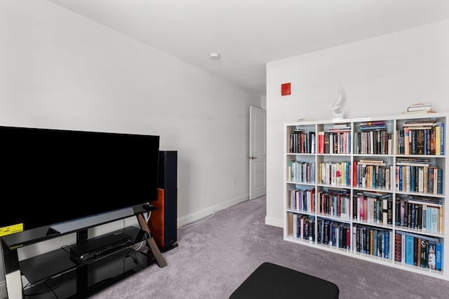 interior space featuring light colored carpet